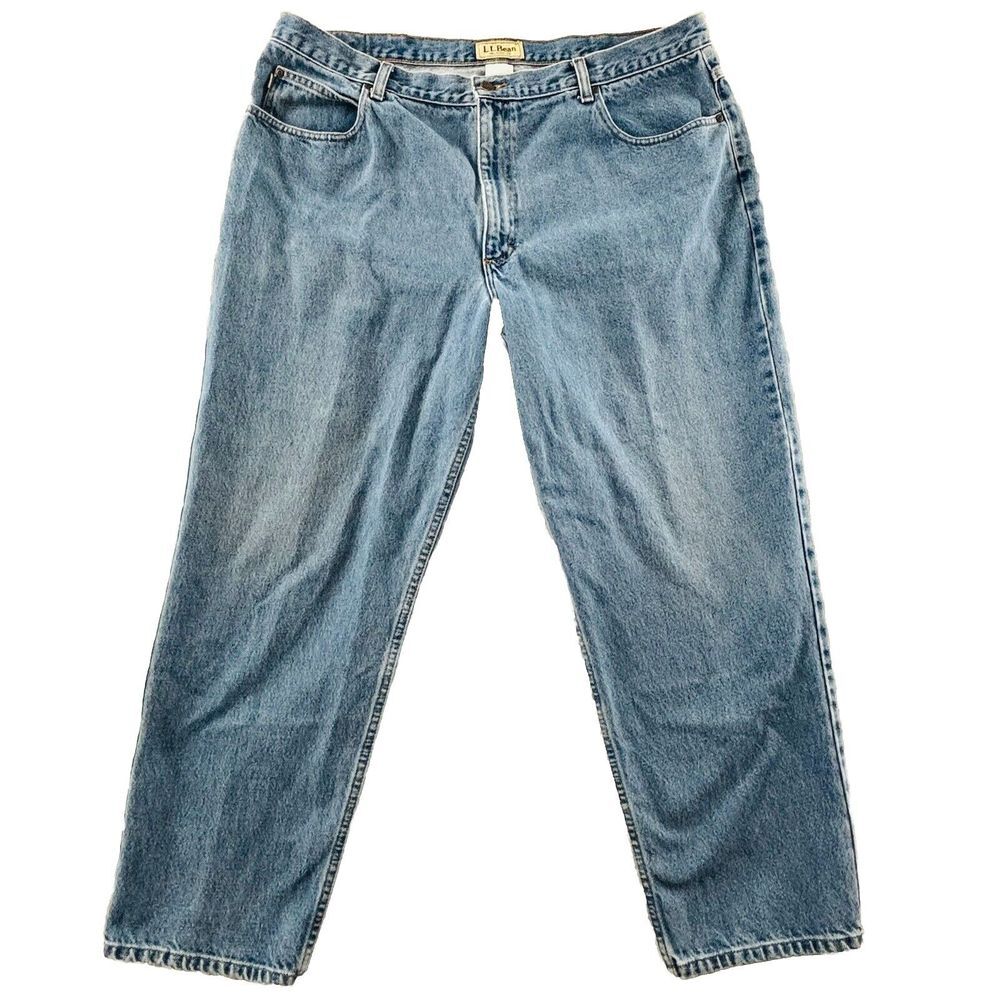 Mens 42x30 L.L.Bean Double L Relaxed Fit Jeans Medium Wash Straight Leg #134770